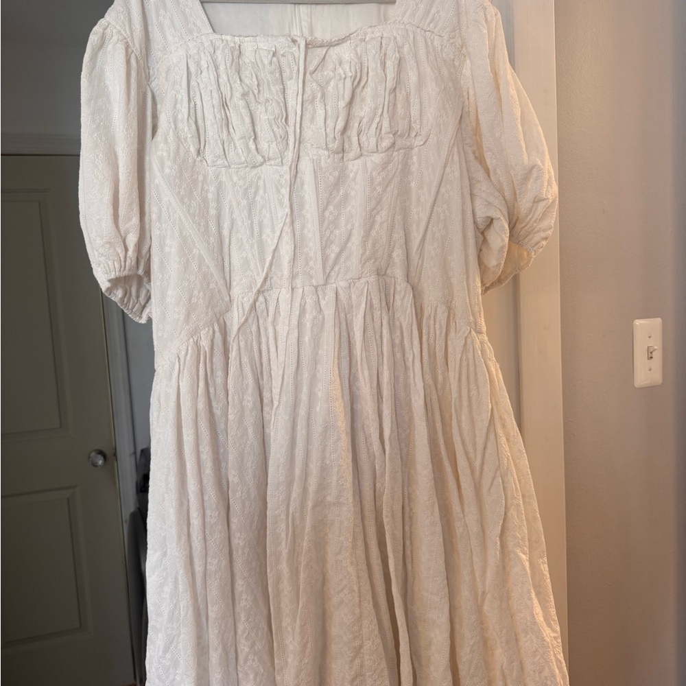 White Puff Sleeve Dress
